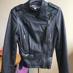 Boden 100% leather biker jacket, block size 4